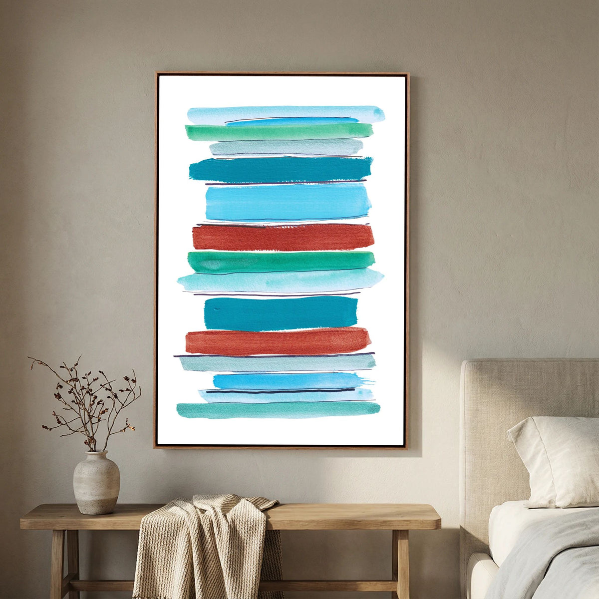 Abstract blauwe, groene koper strepen
