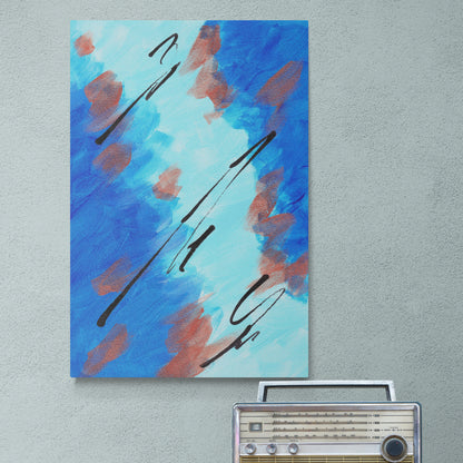 Abstrakt blau, hellblau, kupferne Farbflächen