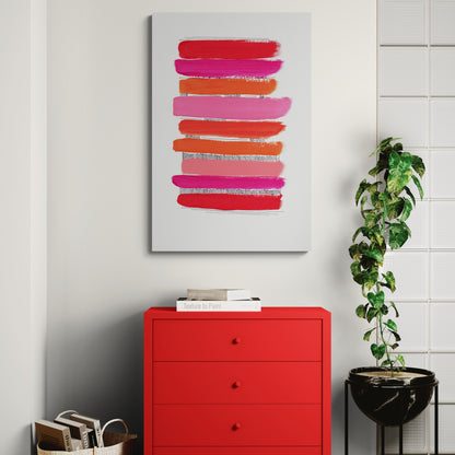 Abstract rood, roze & oranje strepen