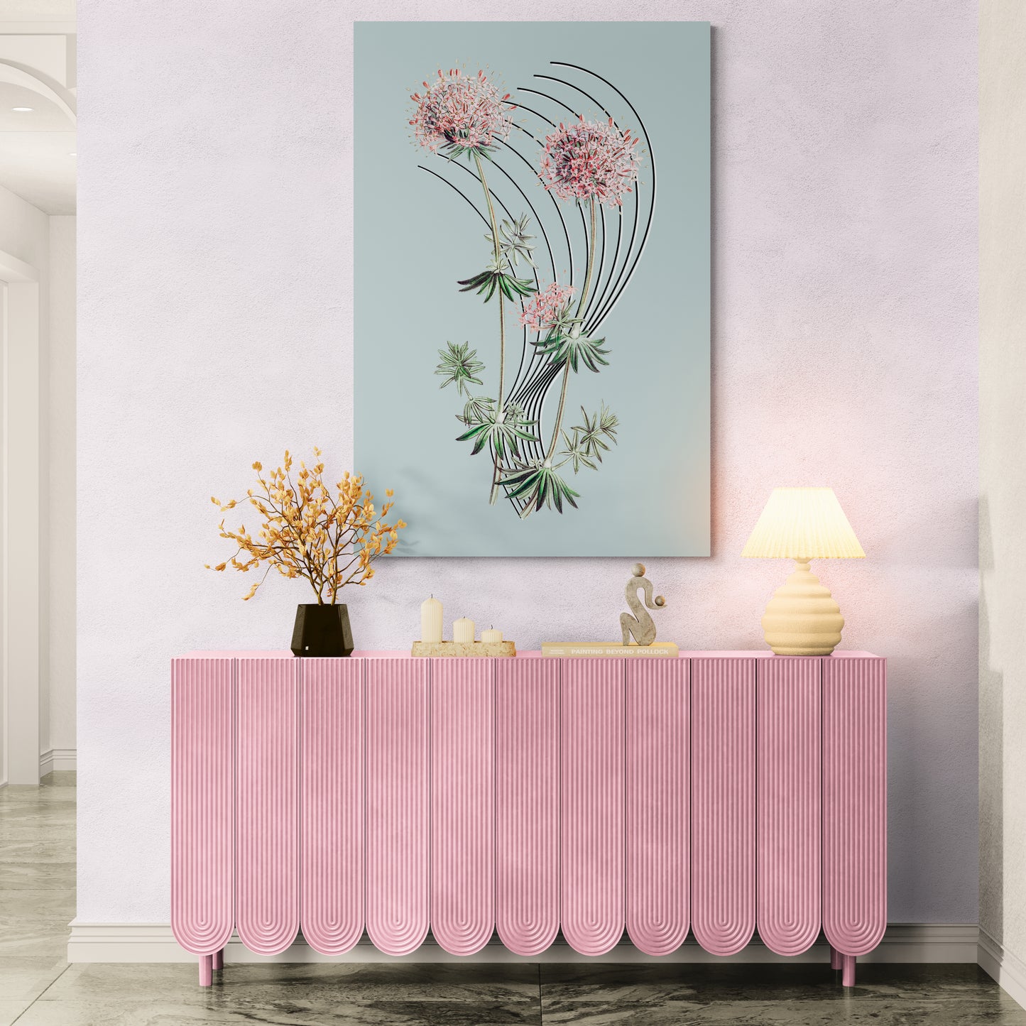 Roze Crucianella  botanische print