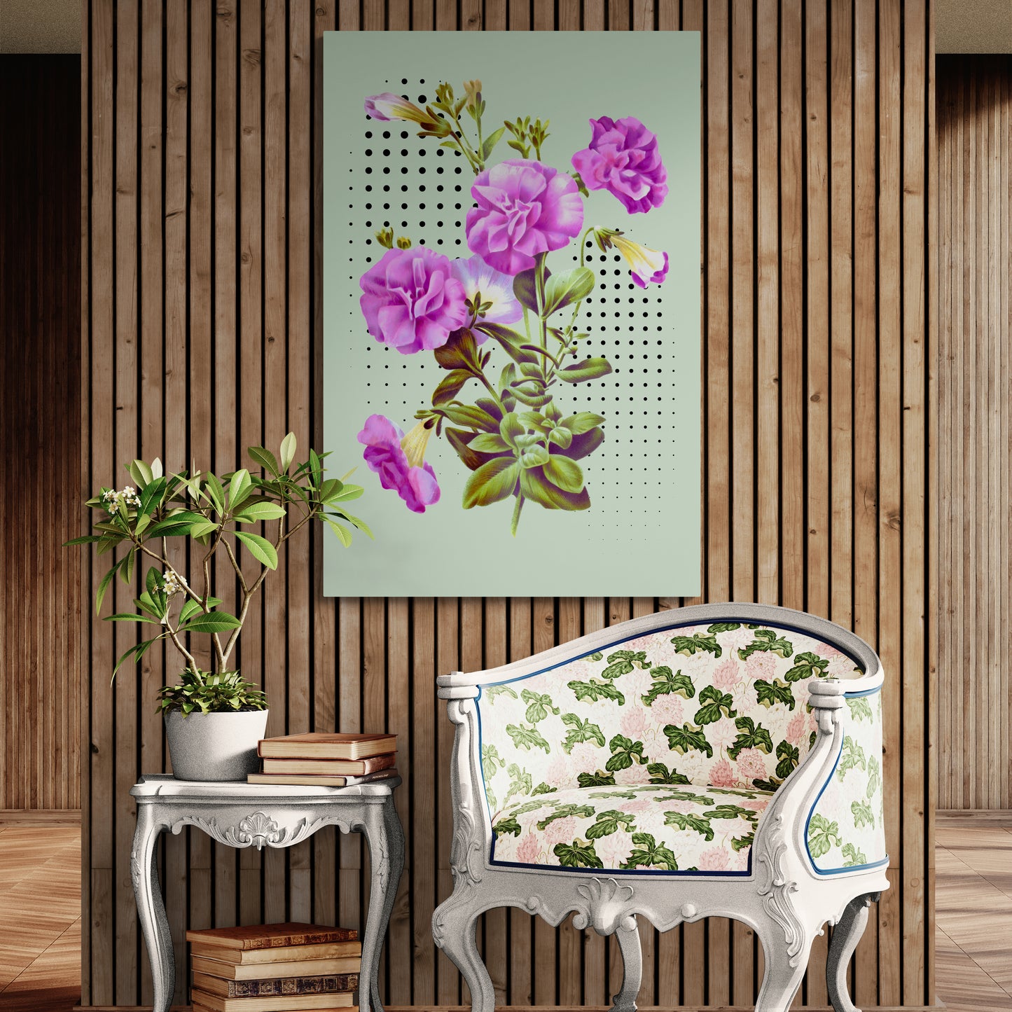 Lila Pelargonium botanische print
