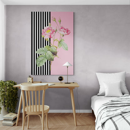 Roze Roos botanische print