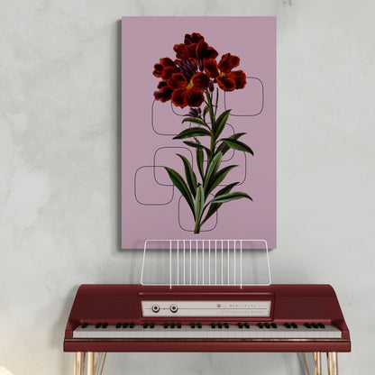 Donkerrode Tibouchina botanische print